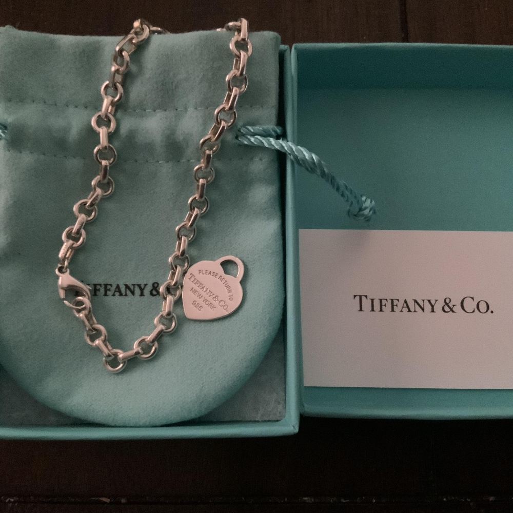 Tiffany  Sterling Silver Bracelet and Charm